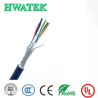UL21408 2C×18AWG dengan Drain Wire Tined Copper Stranded XLPE isolasi XLPE Jacket 300V 105°C Kabel tahan minyak
