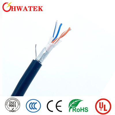 UL 20236 2C x 26AWG Kaleng dan Perak dilapisi Perunggu bergaris  isolasi jaket TPU RG 179 Kabel
