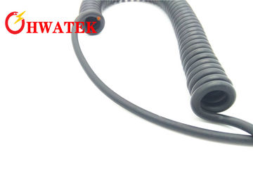Kabel listrik Spiral ditarik sinyal kawat sinyal dengan PUR Sheath Jacket OEM Service